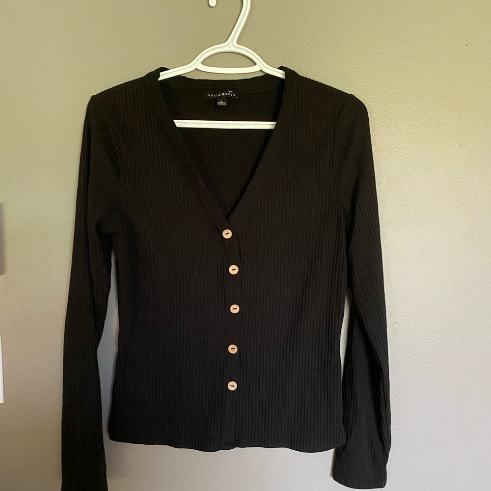Black long sleeve top
